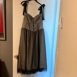 Black and Gray Polka Dot Dress